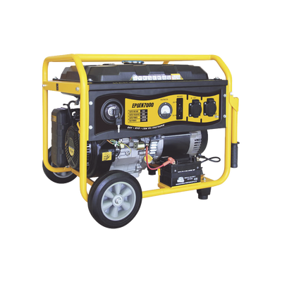 Generador a Gasolina / Planta de Emergencia con Encendido Automático, 6.5KW, 220Vac 2 Fases, Jaula con Ruedas para Fácil Traslado