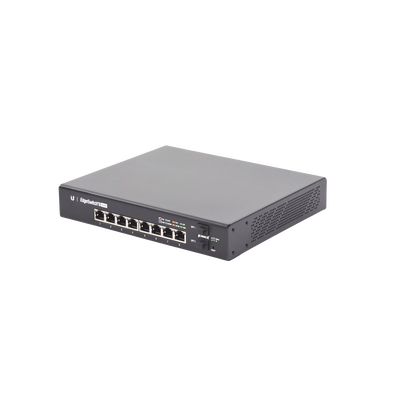 Switch EdgeMAX Administrable de 8 Puertos Gigabit con PoE+/PoE Pasivo 24V + 2 Puertos SFP, 150 W