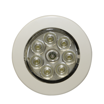 Mini luz de cortesía circular con bisel blanco de 2.8 pulgadas, 50 lumenes