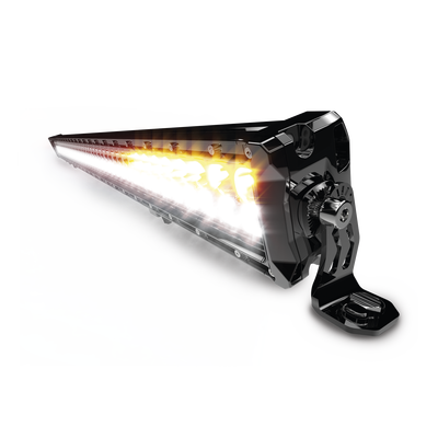 Barra de luz LED clara/ ambar, 12-24 Vcc, 12,600 lumenes, IP67