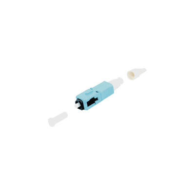 Conector de Fibra Óptica pre-pulido LightBow SC Simplex, multimodo 50/125 (OM3/OM4), re-terminable, color Aqua
