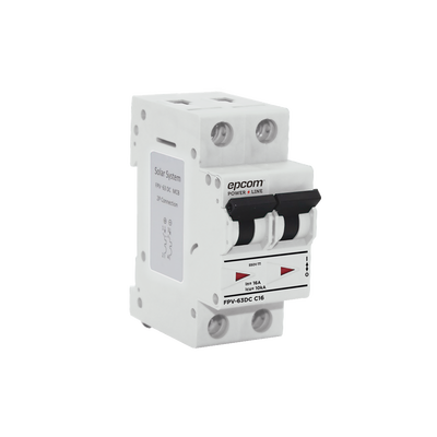 Protección Térmica/ Interruptor 2P, 16A, Corriente Directa 800 Vcc para Aplicación Fotovoltaica Montaje Riel DIN