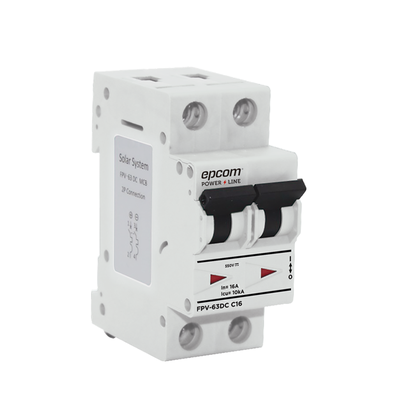 Protección Térmica/ Interruptor 2P, 32A, Corriente Directa 800 Vcc para Aplicación Fotovoltaica Montaje Riel DIN