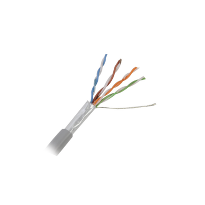 Retazo de 10 mts de Cable Cat5e FTP, ESCUT, UL, CMR, color Gris, para aplicaciones en CCTV y redes de datos. Uso en intemperie