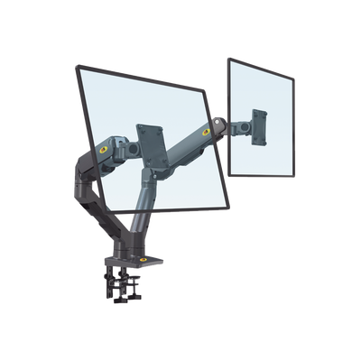 Montaje de Escritorio articulado para 2 monitores de 27-34" / Soporta hasta 16 kg por brazo/ Vesa 75 x 75 / 100 x 100 / Acero / Giro: 360°