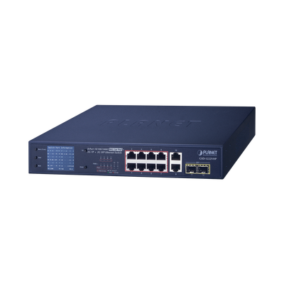 Switch No Administrable 8 Puertos Gigabit con Modo Extender a 250 m, 2 Puertos Uplink 10/100/1000 Mbps, 2 Puertos SFP