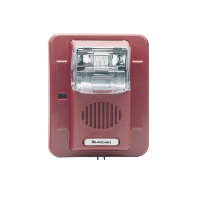 Sirena Estrobo, 24 Vcd, Multi-Candela 15 hasta 110 cd, Montaje En Pared, Color Rojo, Serie HEC3 (0500-06020), Hochiki