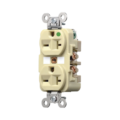 Contacto Duplex de 20 A 250 V CA/ Nema 6-20R / Grado Hospitalario / Color Marfil.