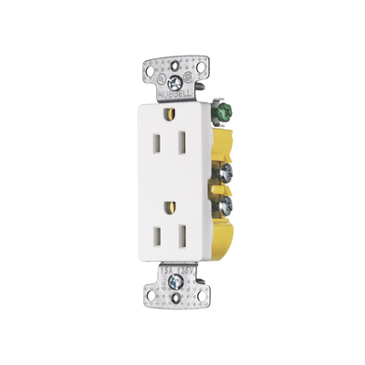 Contacto Duplex Decorador 15A 125V, 2 Polos, 3 Hilos, Color Blanco (Nema5-15R).