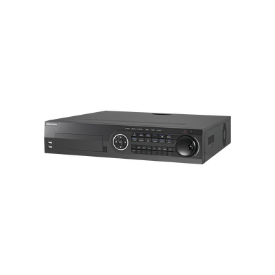 DVR 16 Canales TurboHD + 4 Canales IP / 4 Megapixel / 8 Bahías de Disco Duro / 16 Entradas de Audio Fisicas (Microfono por Separado) / 16 Entradas de Alarma / POS / H.265+