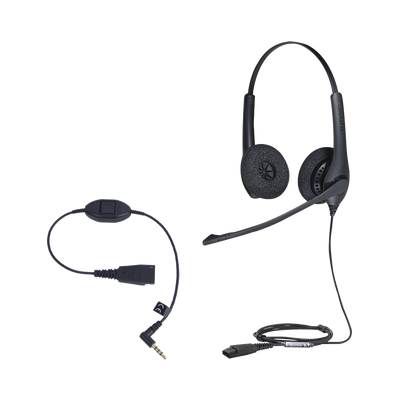 KIT, Diadema con cancelación de ruido, con accesorio para conexiones 3.5mm Incluye modelos BIZ-1500-DUO-QD y MOBILE-QD-35MM-S