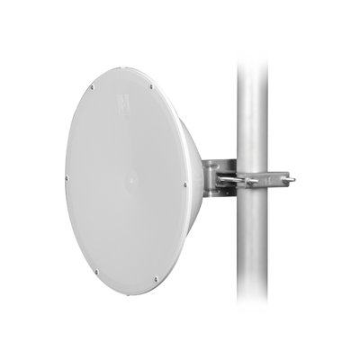 Antena direccional de Alto Rendimiento/ Parábola profunda para mayor aislamiento al ruido / 24.5 dBi / (4.9 - 6.4 GHz) / Conectores N-Hembra / Fácil Montaje y Soporte de acero inoxidable /  Radomo Incluido