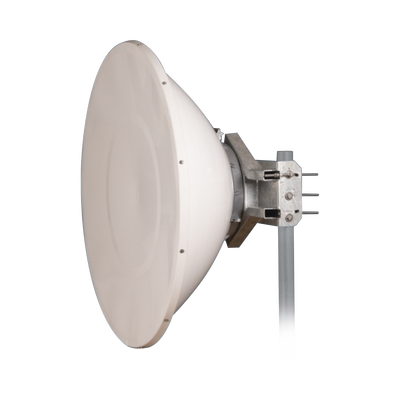 Antena Direccional de Alto Rendimiento / 35.5 ± 1 dBi / 4 ft / 5.9-7.125 GHz / Conectores RP-SMA / Alto Aislamiento al Ruido / Fácil Montaje y herraje de acero inoxidable / Radomo Incluido
