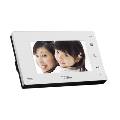 Monitor adicional color blanco manos libres con pantalla LCD a color de 7'