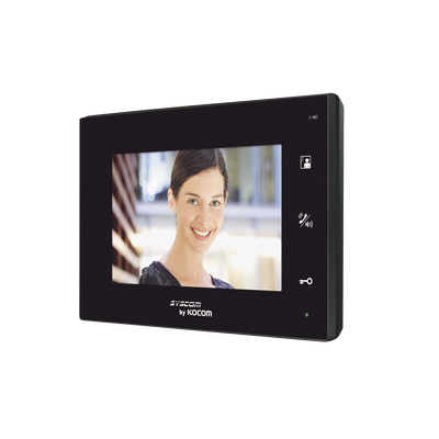 Monitor adicional color negro manos libres con pantalla LCD a color de 7"