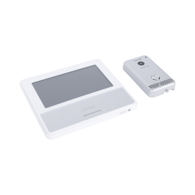 KIT DE VIDEOPORTERO IP COLOR BLANCO / Apertura con app / Súper elegante / Monitor WIFI / soporta 4 monitores y 2 frentes de calle / Alimentacion 110vca