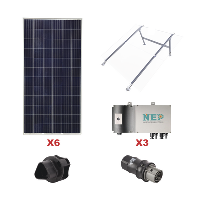 Kit Solar para Interconexión de 1.65 KW de Potencia, 110 Vca con Micro Inversores y Paneles Policristalinos.