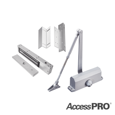 KIT INC CHAPA MAGNETICA DE 600LBS / MONTAJE TIPO Z Y L / CIERRA PUERTAS