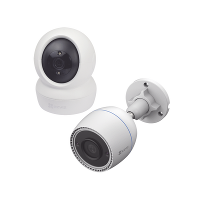 Kit de cámaras WiFi / Incluye 1 pieza C6N Para Uso en Interior y 1 pieza CS-C3TN Para Uso en Exterior / Detección de Movimiento / Notificaciones Instantáneas