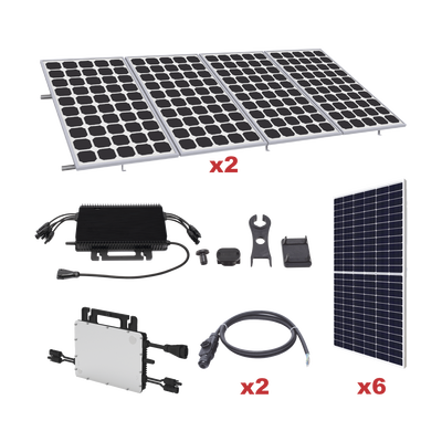 Kit Solar para Interconexión de 3.3 KW de Potencia Pico 220Vcc con Microinversor y 6 Módulos de 550 W (Incluye Montaje)