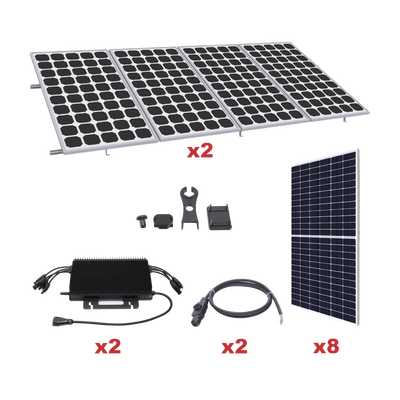 Kit Solar para Interconexión de 4.4KW de Potencia Pico 220Vcc con Microinversor y 8 Módulos de 550 W (Incluye Montaje )