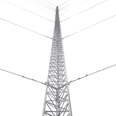 Kit de torre arriostrada de piso de 21 m altura con tramo STZ30 galvanizado electrolítico (No incluye retenida).