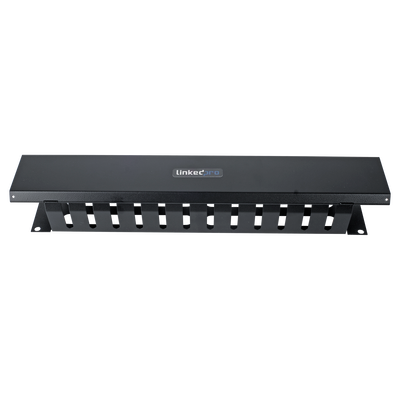 Organizador de Cables Horizontal de 2U para Rack de 19" con Cubierta Metálica