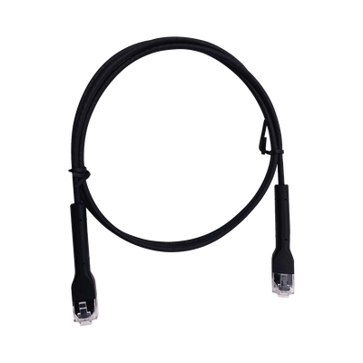 Cable de Parcheo Ultra Slim Con Bota Flexible UTP Cat6 - 1.5 m Negro Diámetro Reducido