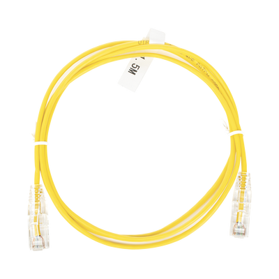 Cable de Parcheo Slim UTP Cat6 - 1.5 m Amarillo Diámetro Reducido (28 AWG)
