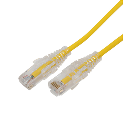 Cable de Parcheo Slim UTP Cat6A - 0.5 m Amarillo, Diámetro Reducido (28 AWG)