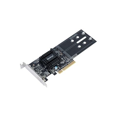 Tarjeta de Expansión M2D18 | PCIe 2.0 x8 | Compatible con NVMe y SATA SSD | 2 Ranuras M-key | Perfil Bajo y Altura Completa | Garantía de 3 Años.