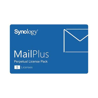 Paquete de Licencias Synology MailPlus | 5 Cuentas de Correo Electrónico Activas | Licencias Permanentes | Compatible con Soluciones High-Availability | Migración a Otro Synology NAS.