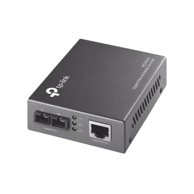 Convertidor Fibra Óptica Multimodo / 1 Puerto RJ45 10/100/1000 Mbps / Puerto Fibra Óptica SC 1000 Mbps / Hasta 550 metros / Plug and Play