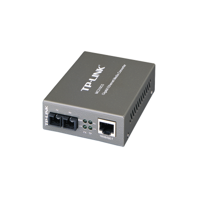 Convertidor Fibra Óptica Monomodo / 1 Puerto RJ45 10/100/1000 Mbps / Puerto Fibra Óptica SC 1000 Mbps / Hasta 20 Km / Plug and Play