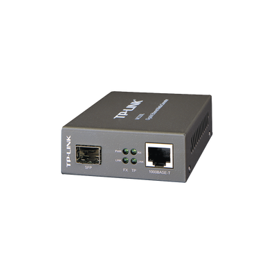 Convertidor Fibra Óptica Monomodo o Multimodo / 1 Puerto SFP 1000 Mbps / 1 Puerto RJ45 10/100/1000 Mbps / Plug and Play