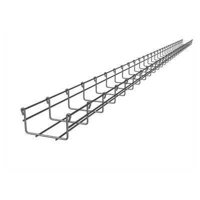 Charola Tipo Malla 66/100 mm, Acabado Electro Zinc, Hasta 105 Cables Cat6, Tramo de 3 Metros