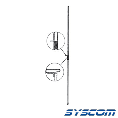 Mástil HF para Resonadores Hustler Serie RM, Longitud 54" (137 cm) Plegable a 15" Sobre la Base