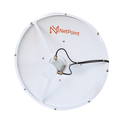Antena blindada de alto rendimiento de 3 ft, 3.3-3.9 GHz, Ganancia 31 dBi, Conectores N-hembra.