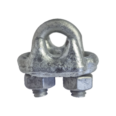 Nudo/ Perro/ Abrazadera Acero Forjado para Cable de 3/8", Galv. por Inmersión en Caliente.