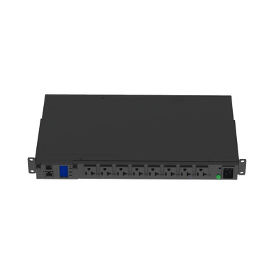 PDU Switchable y Monitoreable por Toma (MS) para Distribución de Energía, Enchufe de Entrada NEMA L5-20P, Con 8 Salidas 5-20R, Horizontal 19in, 120 Vca, 15 Amp, 1UR