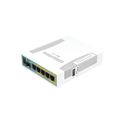 (hEX PoE) Routerboard 5 puertos Gigabit Ethernet PoE 802.3at, 1 Puerto USB