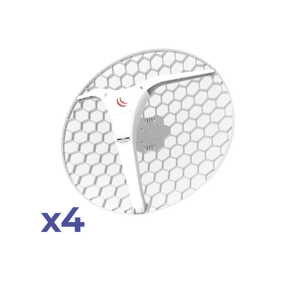(LHG XL 5 ac 4 Pack) CPE y PtP en 5GHz 802.11 a/n/ac con Antena de Rejilla de 27dBi. "Ahora con Más Velocidad y Mayor Distancia"
