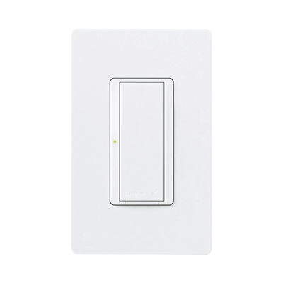(RadioRA2) Switch on/off RRD-8S-DV-WH de doble voltaje, un solo polo 120V/, 8A/, 1/10HP 3A en motores, apaga y enciende iluminación ó motor, NO requiere cable neutro.