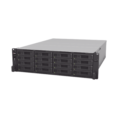 Servidor de Almacenamiento Synology RackStation RS4021xs+ | 16 Bahías | Procesador Intel Xeon D-1541 de 8 Núcleos | Memoria 16 GB Ampliable a 64 GB | RAID F1, 0, 1, 5, 6, 10 | 403,000 IOPS | 6,200 MB/s Lectura Secuencial | Energía Red