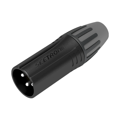 XLR conector de cable macho, carcasa enchapada en negro, contactos enchapados en plata