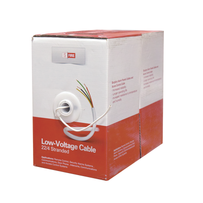 Cable 100% Cobre INDUSTRIAL/ 4 x 22 AWG/ de color blanco / 305m / para aplicaciones en sistemas de Intrusión / Control de Acceso y TV Porteros