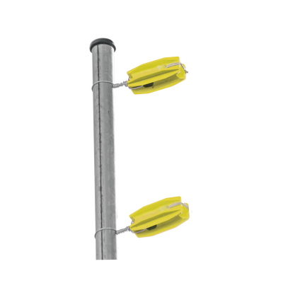 Aislador de color Amarillo  para postes de esquina de alta Resistencia con Anti UV de uso en cercos eléctricos