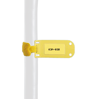 Paquete de 25 Marcadores de Identificación Autolaminados, de 33.3 x 76.2 mm, Uso Interior/Exterior, Color Amarillo