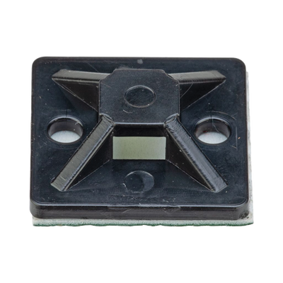 Montaje-Sujetador Adhesivo STRONGHOLD de 4 Vías de 3/4" x 3/4" x 1/4", Color Negro, Nylon 6.6 Retardante de Llamas V-2, Paquete de 100pz