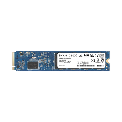 SSD NVMe M.2 SNV3410/3510 | SSD 800GB | Alto Rendimiento 400000 IOPS Lectura | 70000 IOPS Escritura | Resistencia 1022 TBW | Protección de Datos Integral | Análisis de Vida Útil | Diseñada para Sistemas Synology.